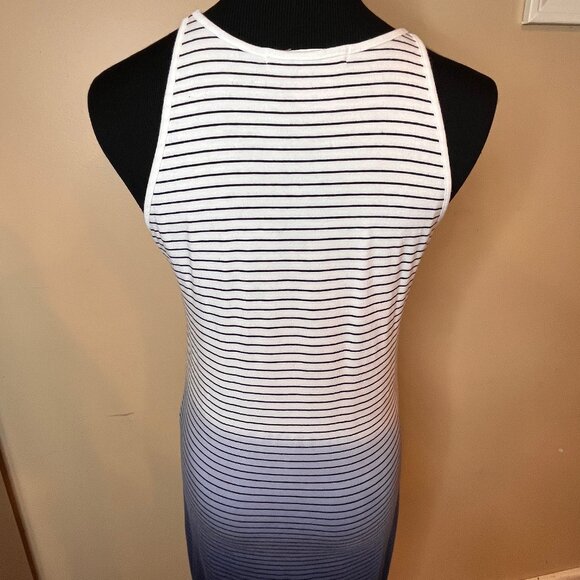 Athleta Sunkissed Midi Dress Blue White Ombre Size S Stretchy Tank Dress Casual - Picture 7 of 13